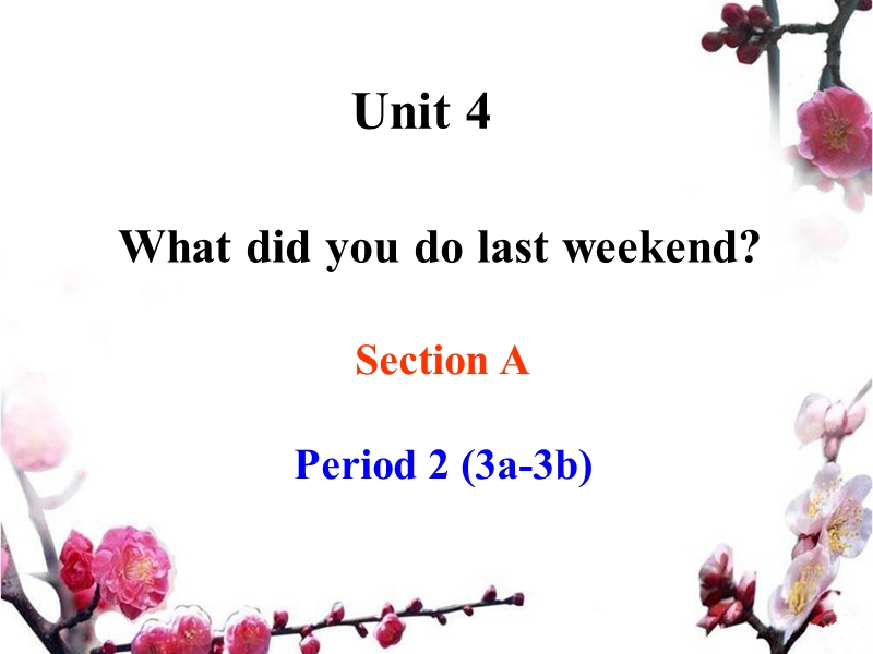 鲁教版七年级英语上册Unit4 What did you do last weekend Section APeriod2参考课件_第1页