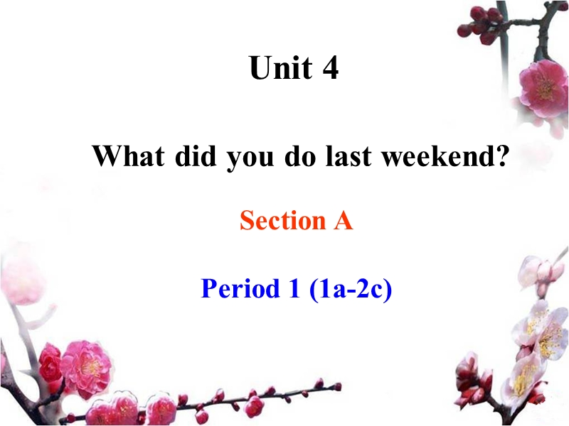 鲁教版七年级英语上册Unit4 What did you do last weekend Section APeriod1参考课件_第1页