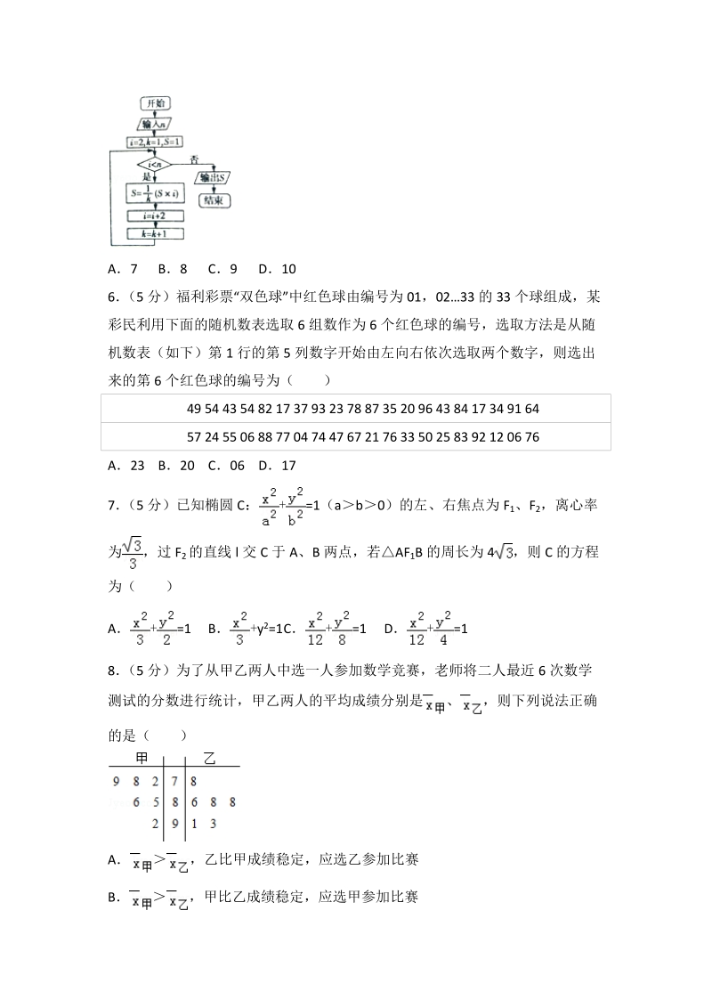 2017-2018学年黑龙江省哈尔滨高二（上）期末数学试卷（理科）含答案解析_第2页
