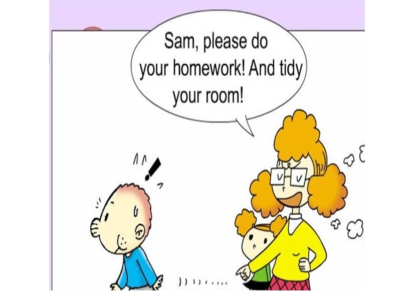 外研版(一起)英语二年级下Module 3《Unit 1 Sam isn’t tidying his room》课件4_第3页