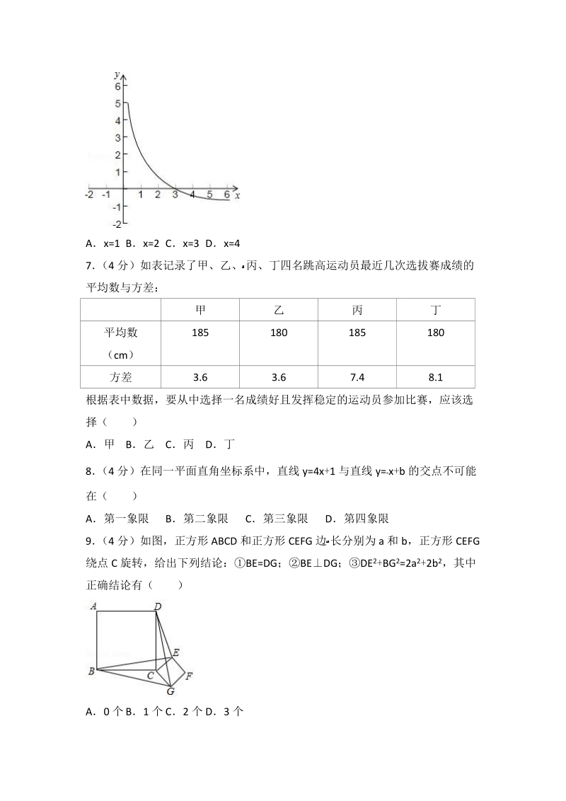 2018年安徽省滁州市凤阳县中考数学一模试卷（含答案解析）_第2页