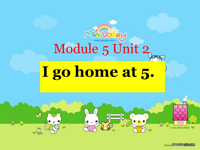 外研版一起英语二年级上Module 5《Unit 2 I go home at 5》课件2_第1页