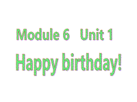 外研版（三起）英语三年级上Module6-Unit1课件