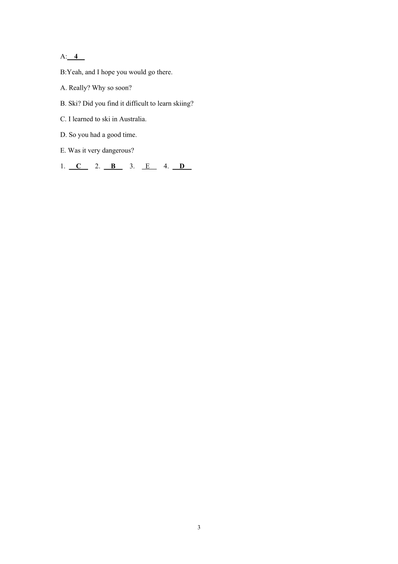 外研版英语八年级下Module 7 Summer in Los Angeles同步试题（含答案）_第3页