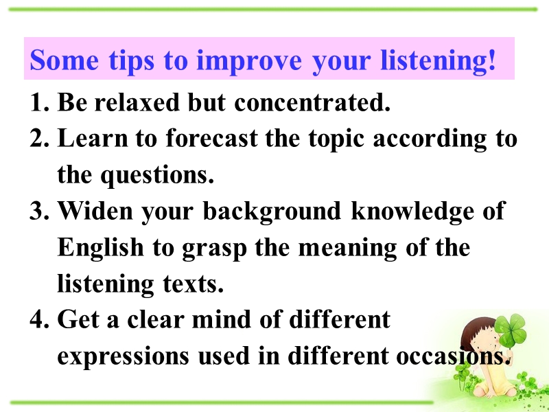 外研版高中英语必修二《Module2 Listening》课件_第3页