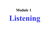 外研版高中英语选修9《Module1 Listening》课件