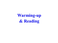 人教新课标英语选修十《Unit4 Warming up & Reading》课件