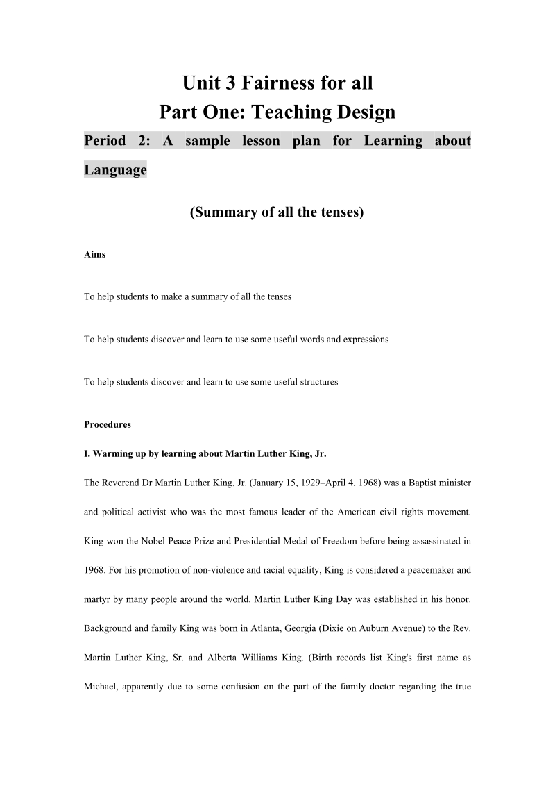 人教新课标高中英语选修十《Unit3 Learning about Language》教案_第1页
