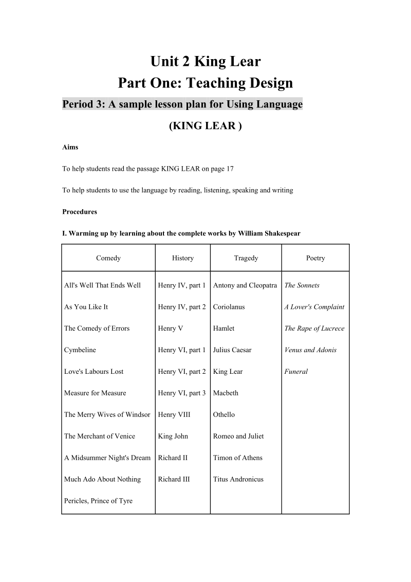 人教新课标高中英语选修十《Unit2 Using Language》教案_第1页