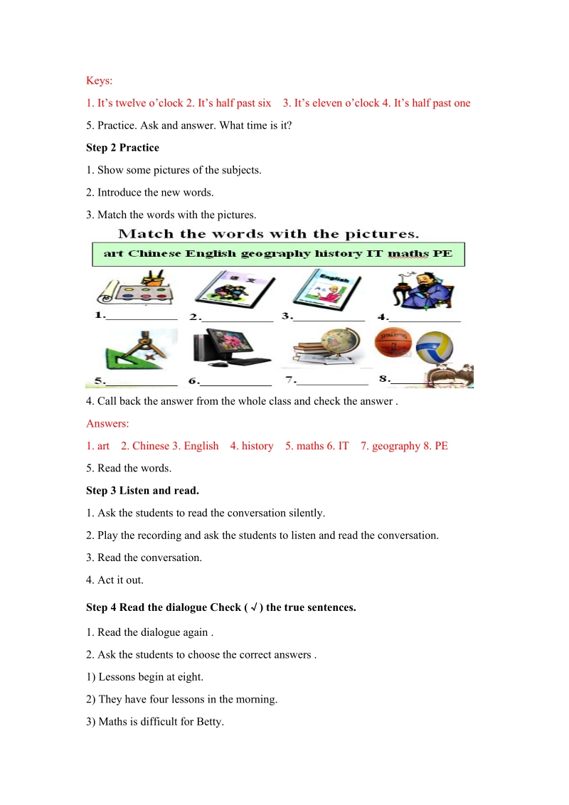 外研版英语七年级上Module5 Unit1教案_第3页