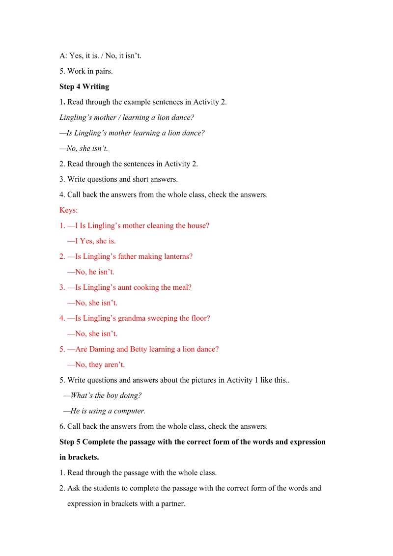 外研版英语七年级上Module10 Unit3教案_第3页