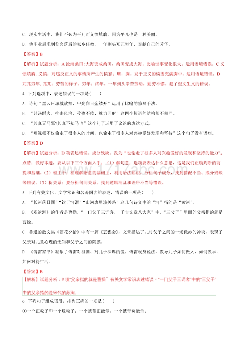 湖北省咸宁市2018年初中中考语文试题含答案解析_第2页