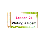 【冀教版】英语九年级上：Unit 4《Lesson 24 Writing a Poem》教学课件