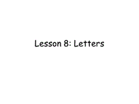 【冀教版】英语三年级上：《Lesson 8 Letters》ppt课件（1）