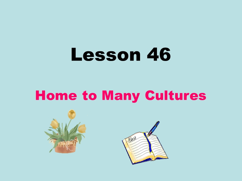 【冀教版】英语九年级下：Unit 8《Lesson 46 Home to Many Cultures》课件_第1页