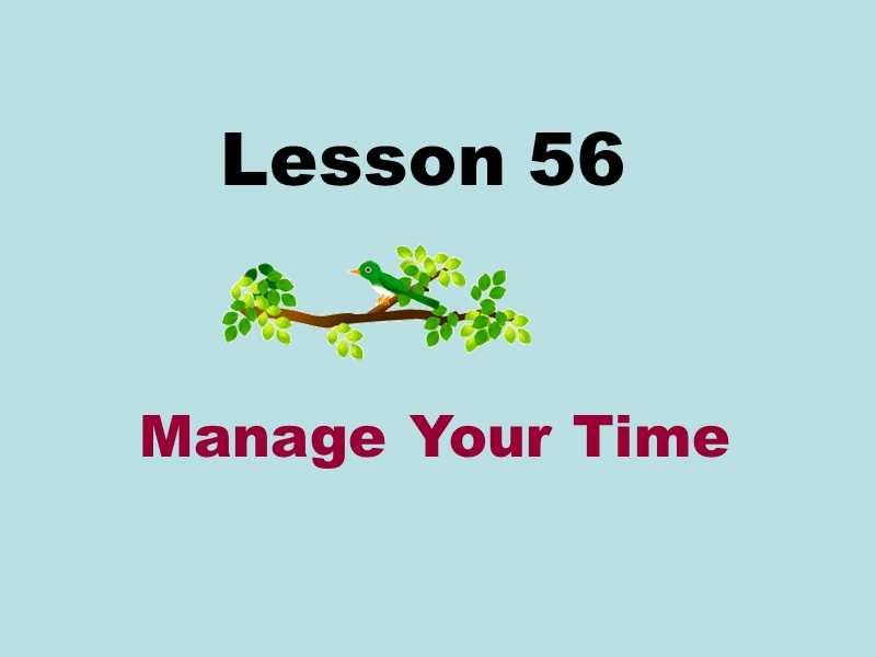【冀教版】英语九年级下：Unit 10《Lesson 56 Manage Your Time》课件_第1页