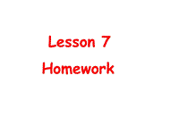 【冀教版】英语四年级上《Lesson 7 Homework》课件