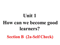 2018年秋新目标九年级英语Unit1 Section B （第二课时）课件