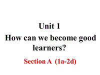 2018年秋新目标九年级英语Unit1 Section A （第一课时）课件
