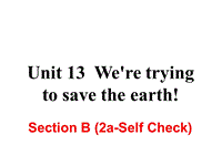 2018年秋新目标九年级英语Unit13 Section B (2a-Self Check)课件