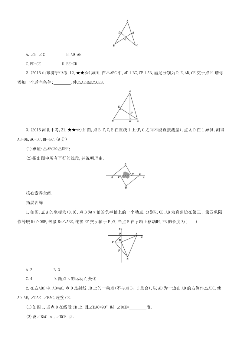 人教版八年级上册数学《12.2三角形全等的判定》同步测试（含答案解析）_第3页