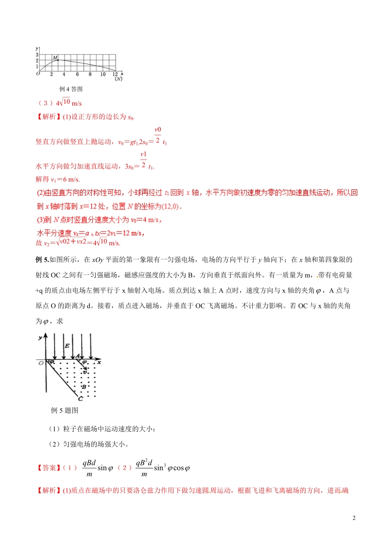 专题04 (类)抛体运动模型（2）-高考物理模型法之过程模型法（解析版） 2020年高考物理_第2页