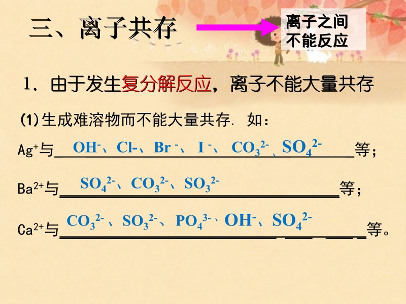 人教版高中必修一化学课件：2.2.3离子共存_第2页