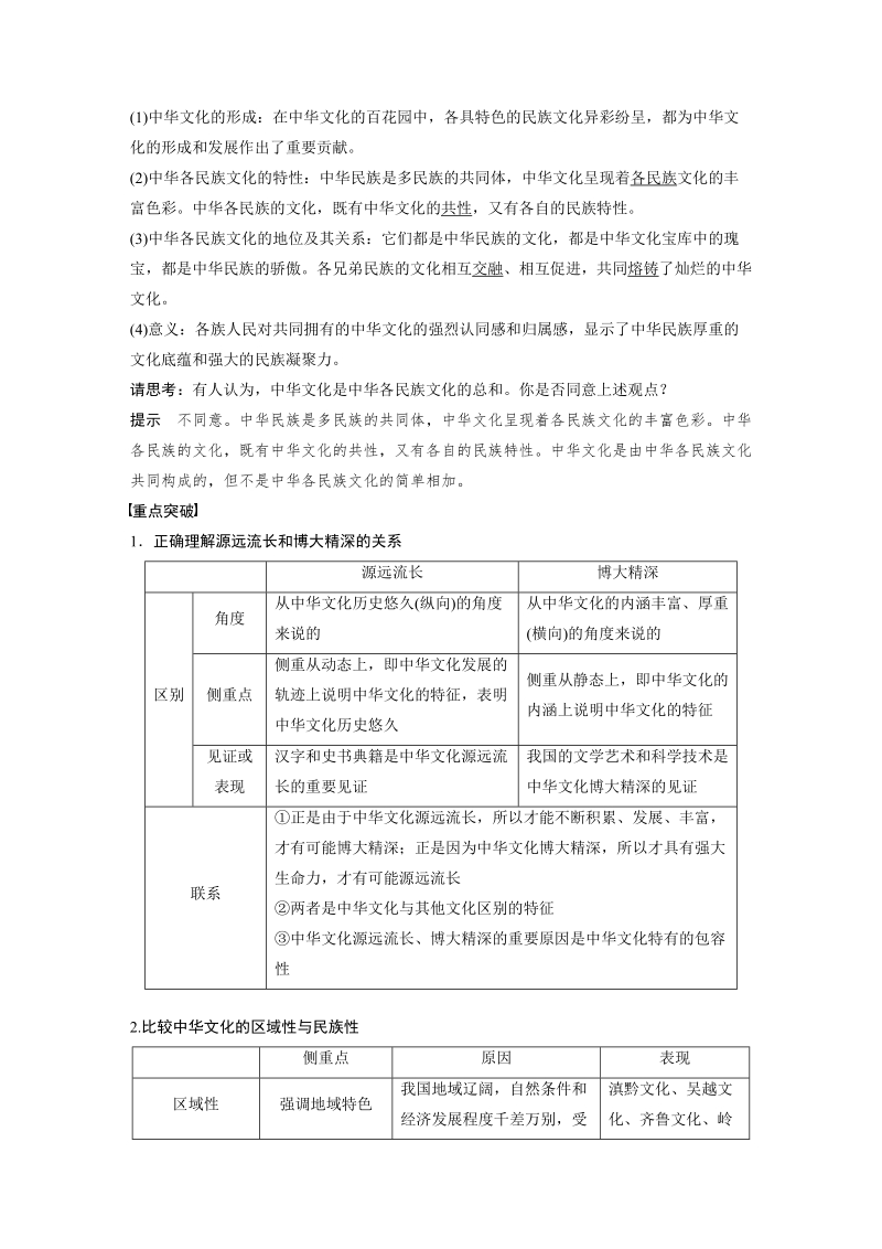 6.2 博大精深的中华文化 学案（含答案）_第2页