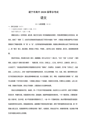 四川省遂宁市高中2020届零诊考试语文试题（含答案）