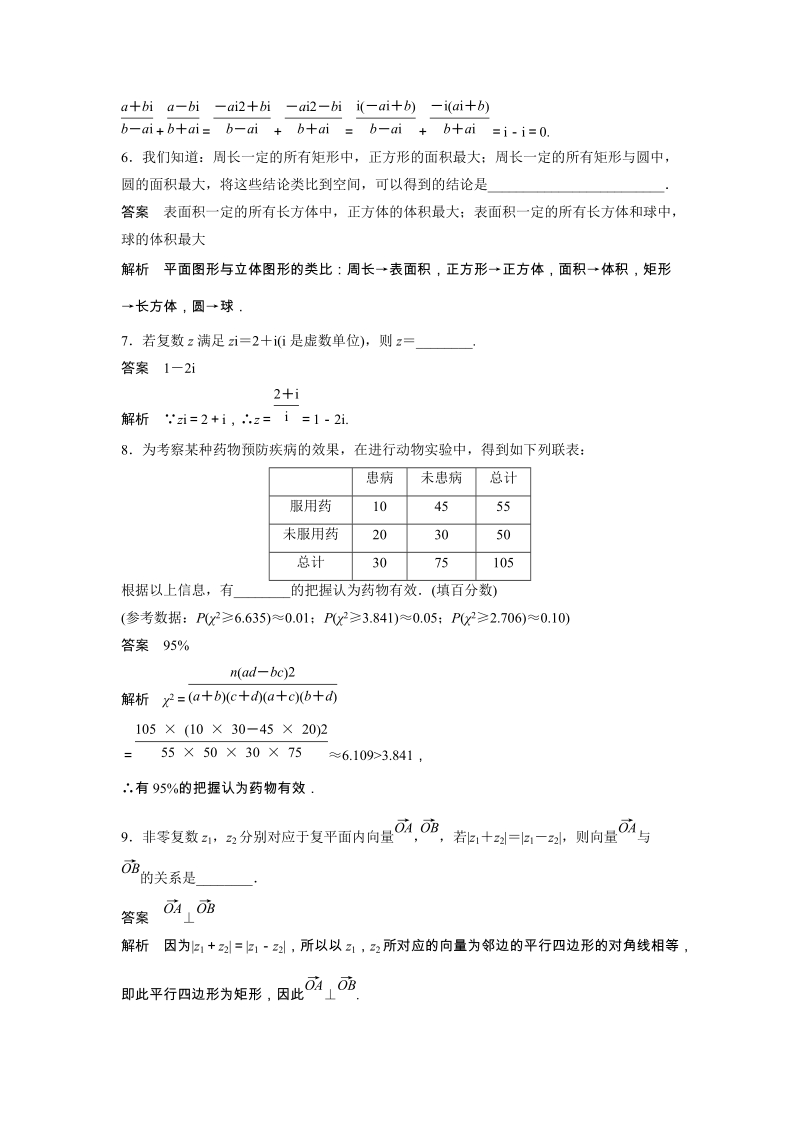 2019苏教版高中数学选修1-2综合检测试卷（1）含答案_第2页