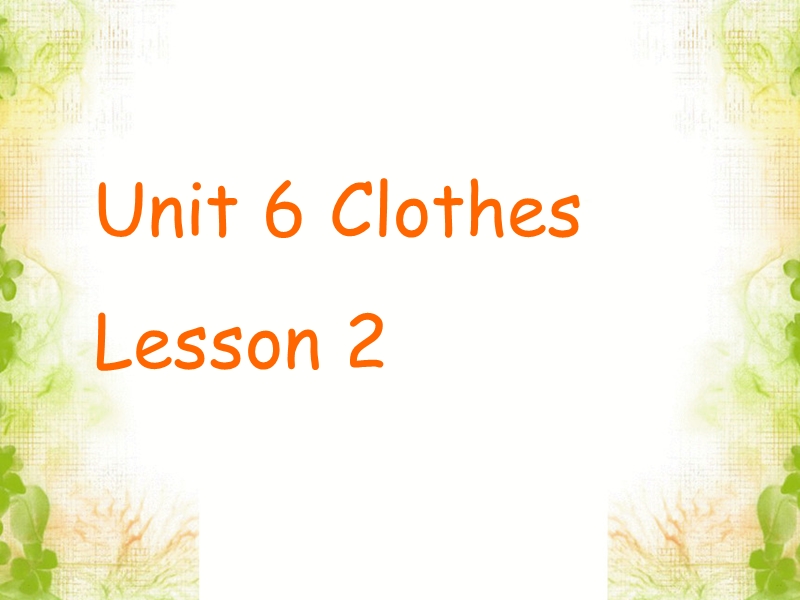 人教版（新起点）英语一年级下：Unit 6 Clothes Lesson 2同步课件_第1页