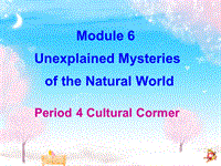 2019春外研版高中英语必修4课件：Module 6 Cultural Corner