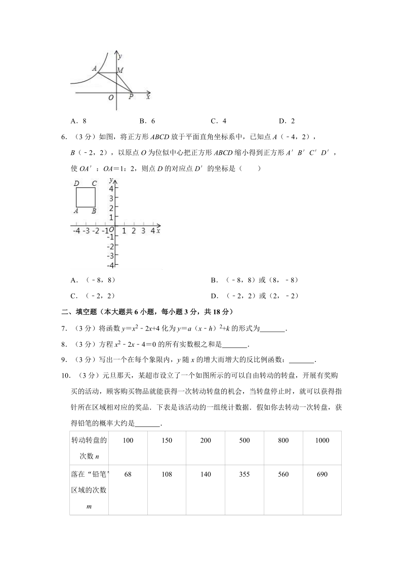 2019年江西省南昌市中考数学一模试卷（含答案解析）_第2页