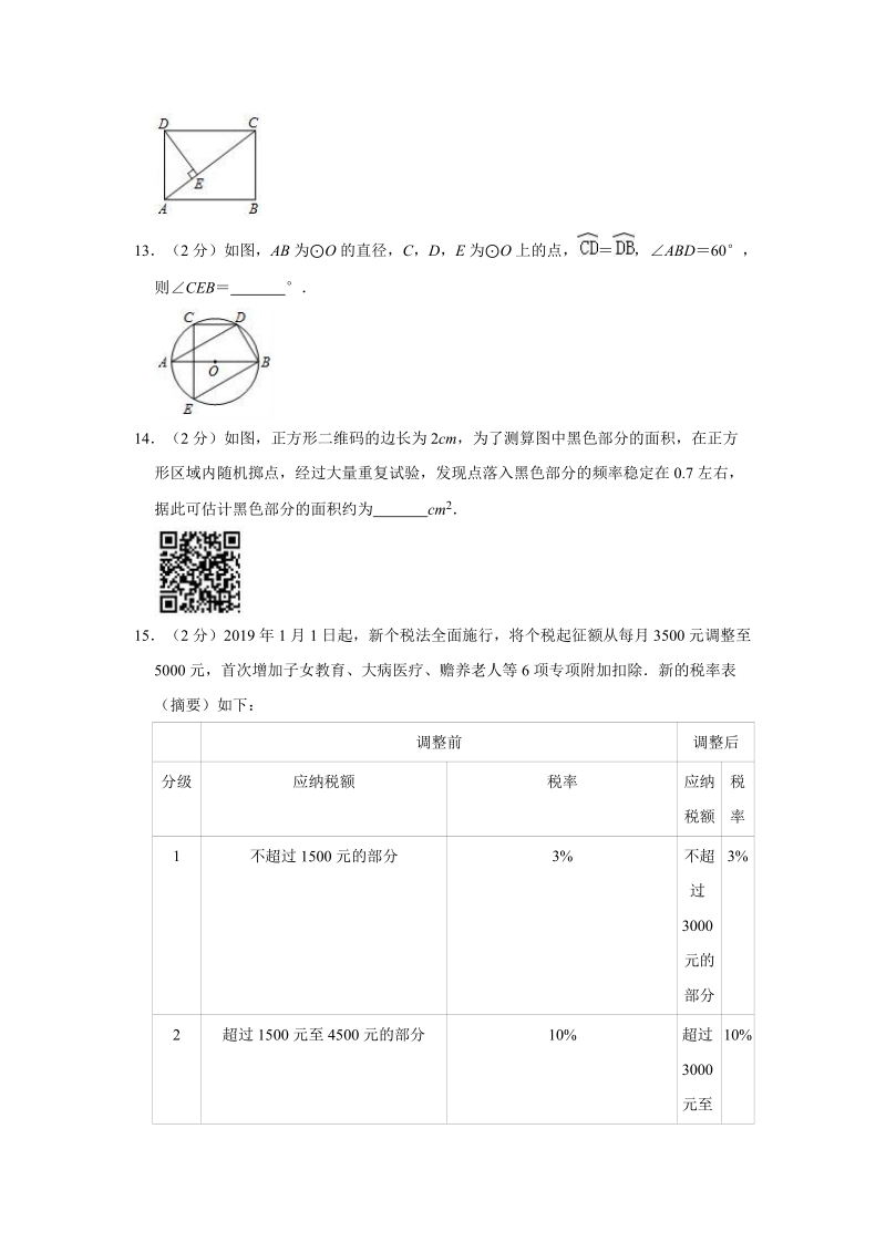 2019年北京市燕山区中考数学一模试卷（含答案解析）_第3页