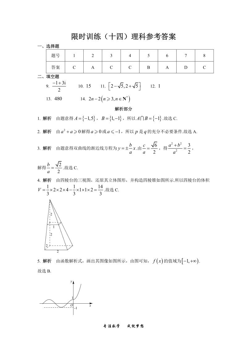 2019年高考宝典数学理科全套精品限时训练（14）含答案（pdf版）_第3页