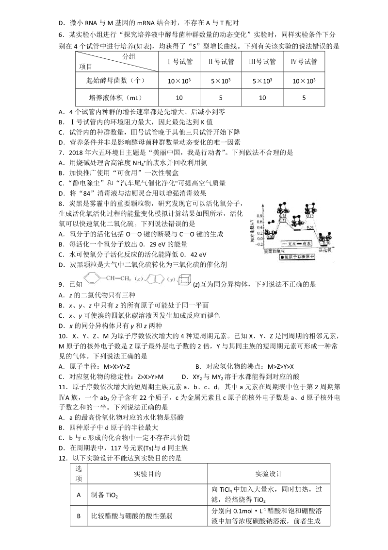山东省潍坊市2019年5月高考模拟训练理科综合试题（含答案）_第2页