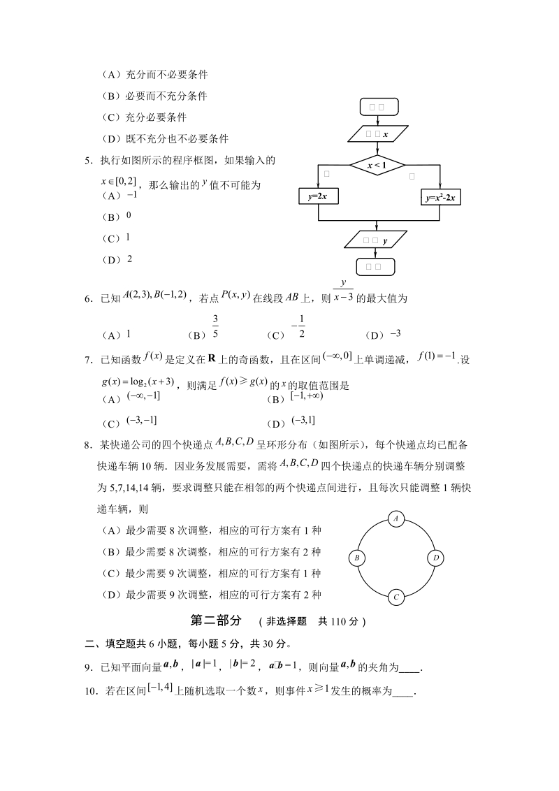 北京市丰台区2019届高三二模数学文科试卷（含答案）_第2页