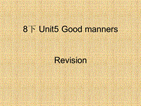 牛津译林版八年级下英语Unit5 Good manners复习课件