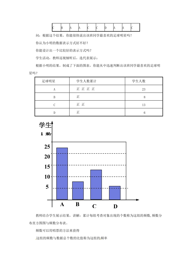 17.3《频数分布表与频数分布图》同步教案（北京课改版八年级下）_第2页