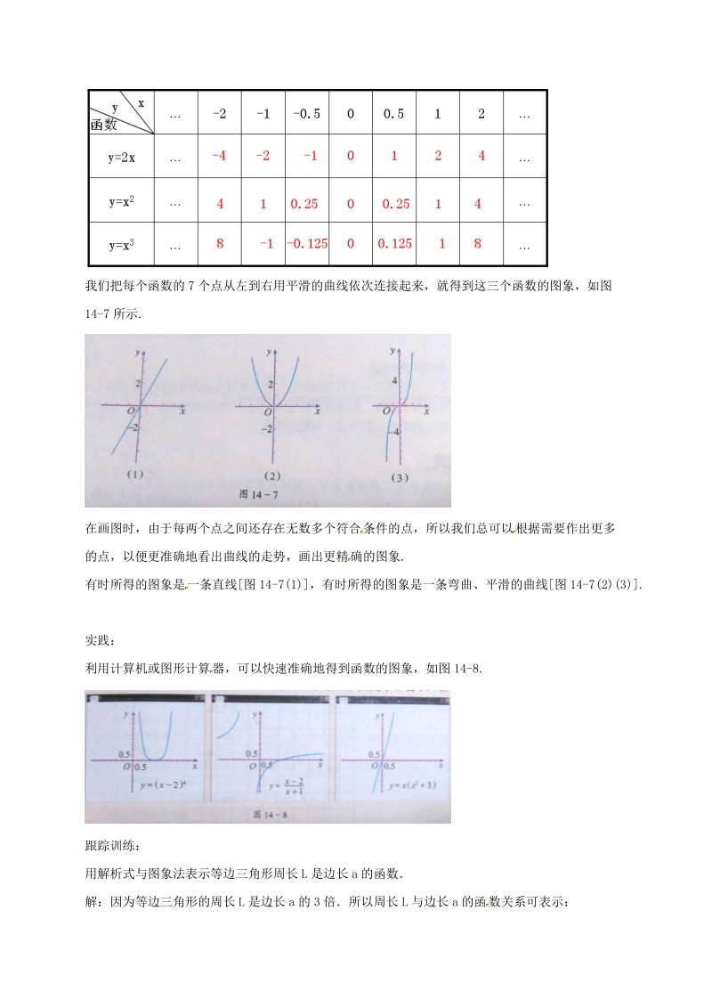 14.3.2《函数图象的画法》同步教案（北京课改版八年级下）_第2页