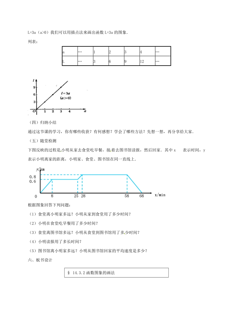 14.3.2《函数图象的画法》同步教案（北京课改版八年级下）_第3页