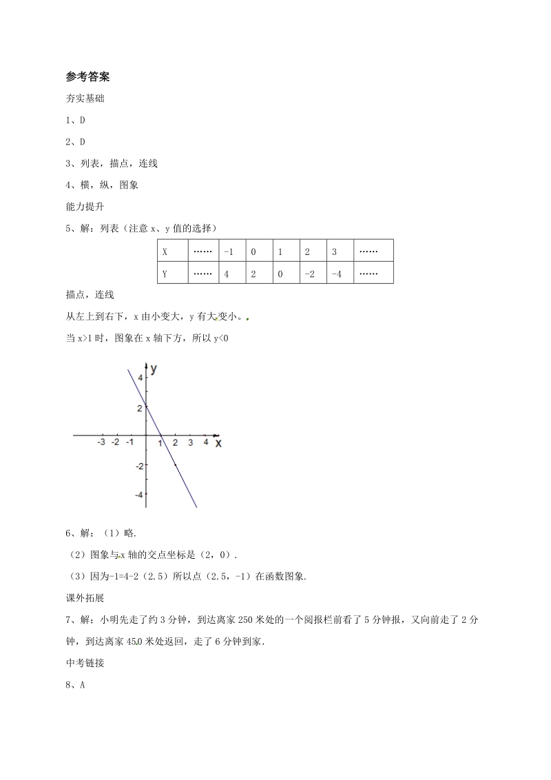 北京课改版八年级下《14.3.2函数图象的画法》同步练习（含答案）_第3页
