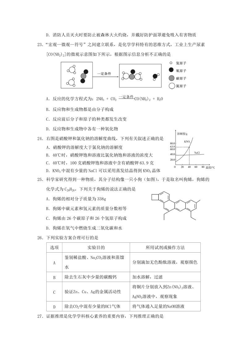 2019年四川省乐山市中考化学真题（含答案）_第2页