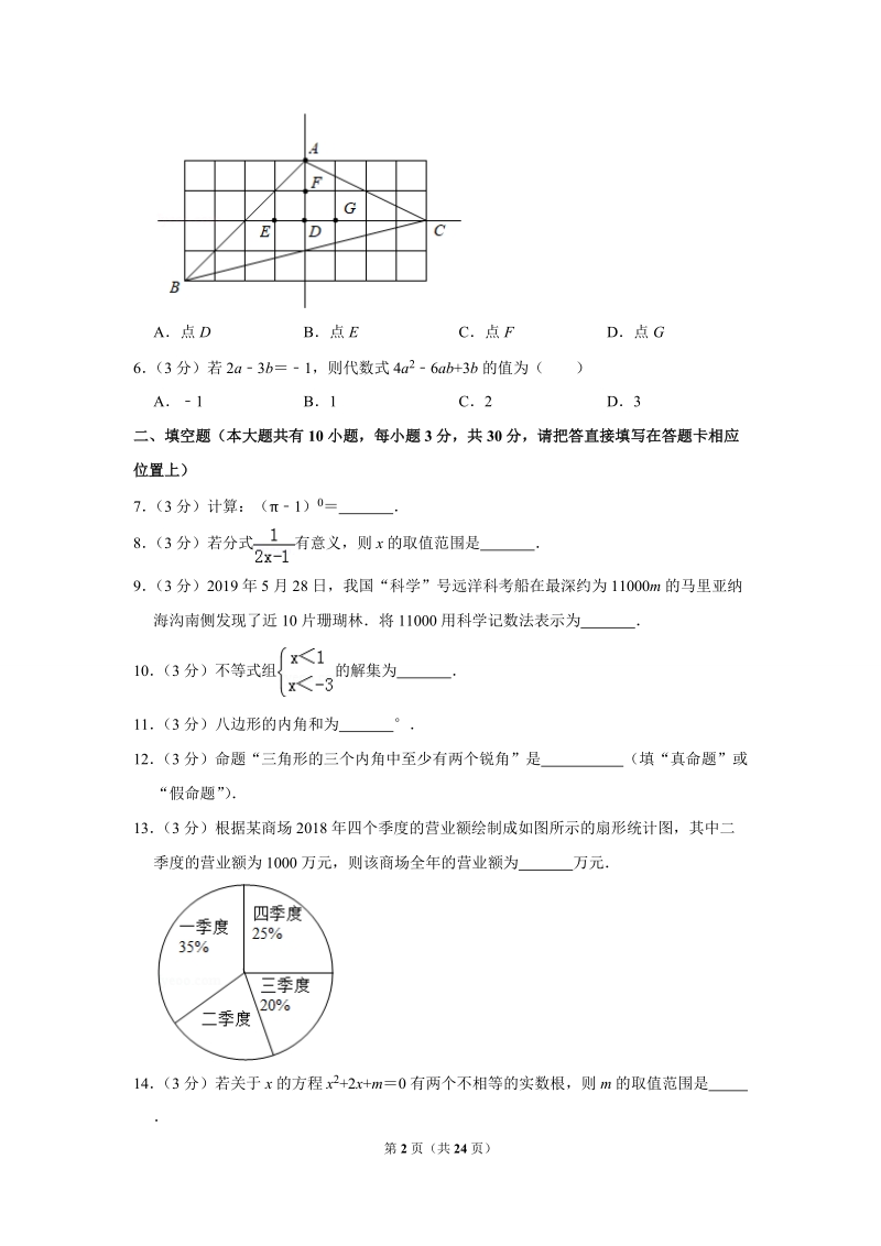 2019年江苏省泰州市中考数学试卷（解析版）_第2页