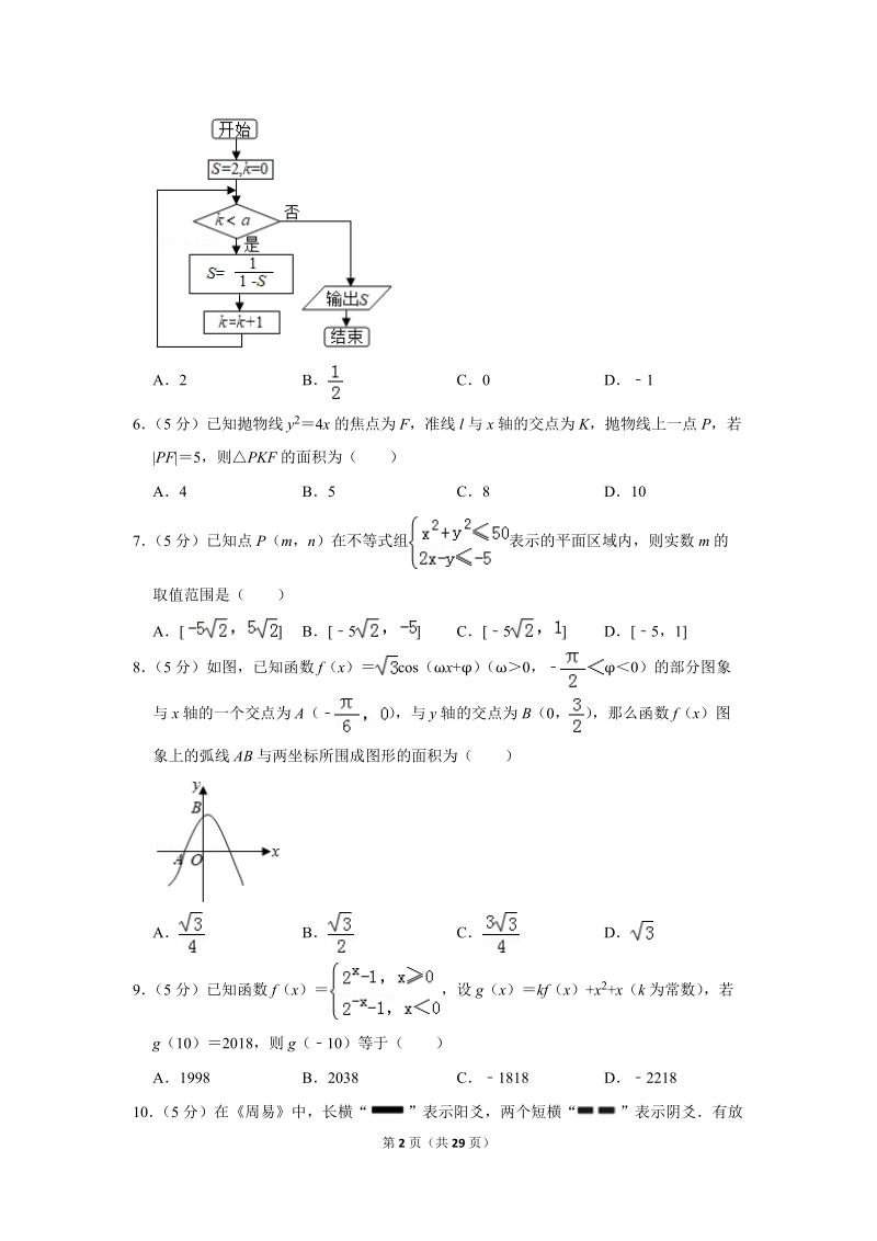 2018年江西省南昌市高考数学二模试卷（理科）含答案解析_第2页