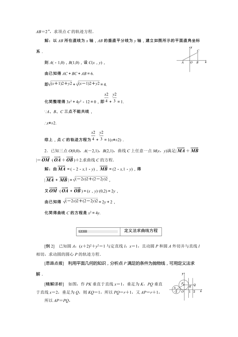 2019年苏教版高二数学选修2-1讲义：2.6.2 求曲线的方程（含解析）_第3页