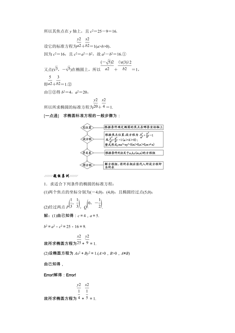 2019年苏教版高二数学选修2-1讲义：2.2.1 椭圆的标准方程（含解析）_第3页