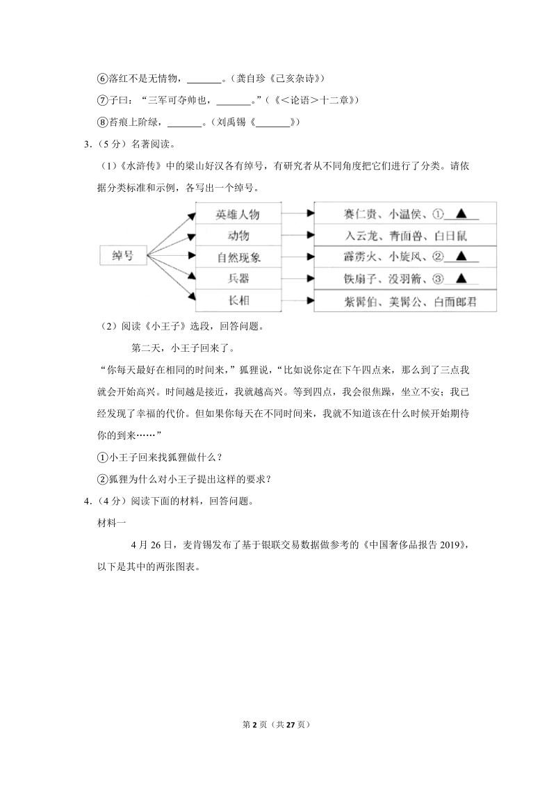 2019年江苏省苏州市中考语文试卷（含答案解析）_第2页