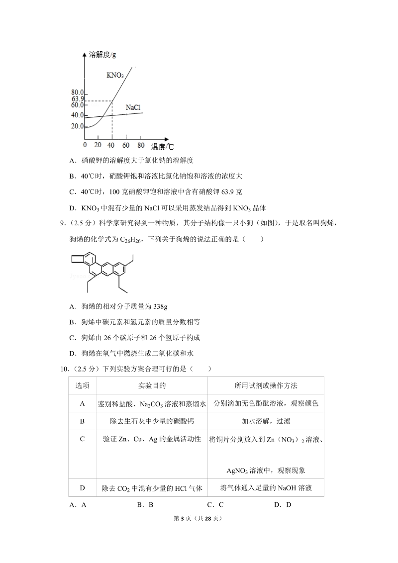 2019年四川省乐山市中考化学试卷含详细答案_第3页