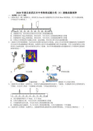 2020年湖北省武汉市中考物理模拟试题分类（5）透镜成像规律（含解析）